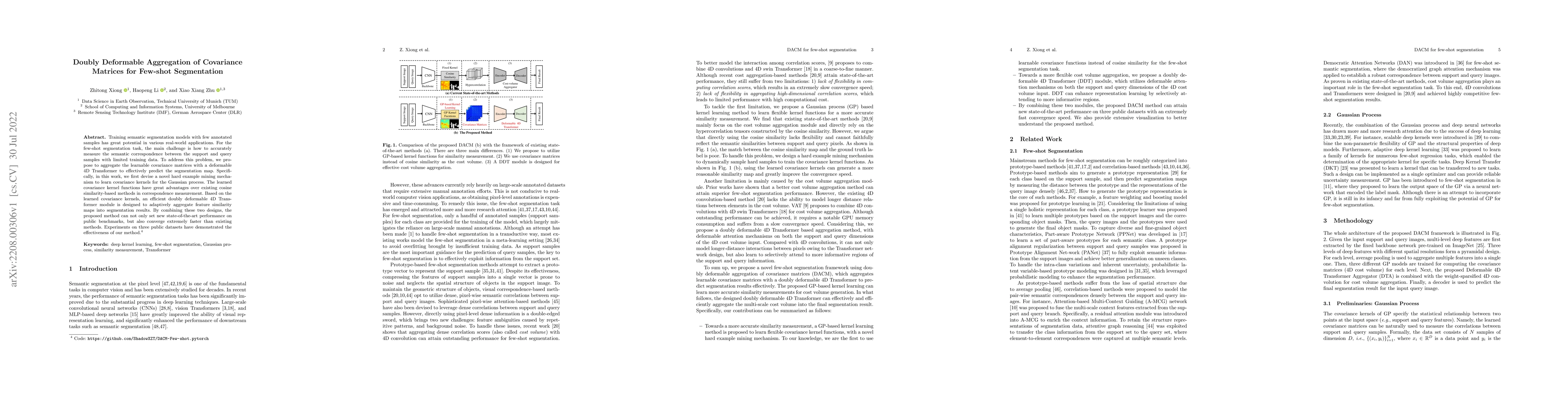 Thumbnail for Doubly Deformable Aggregation of Covariance Matrices for Few-shot
  Segmentation
