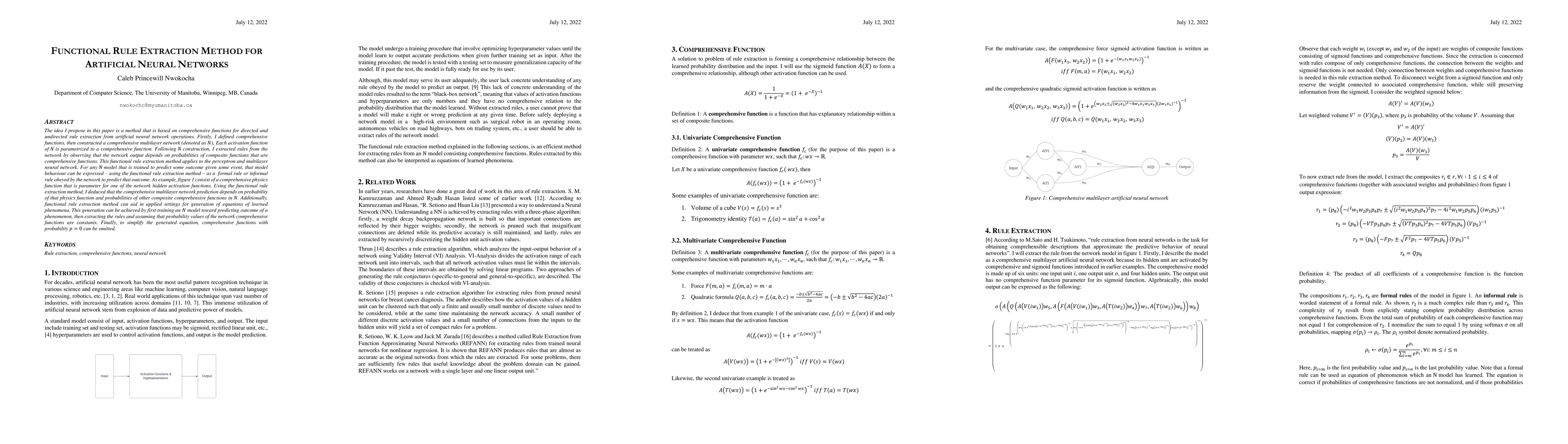 Thumbnail for Functional Rule Extraction Method for Artificial Neural Networks