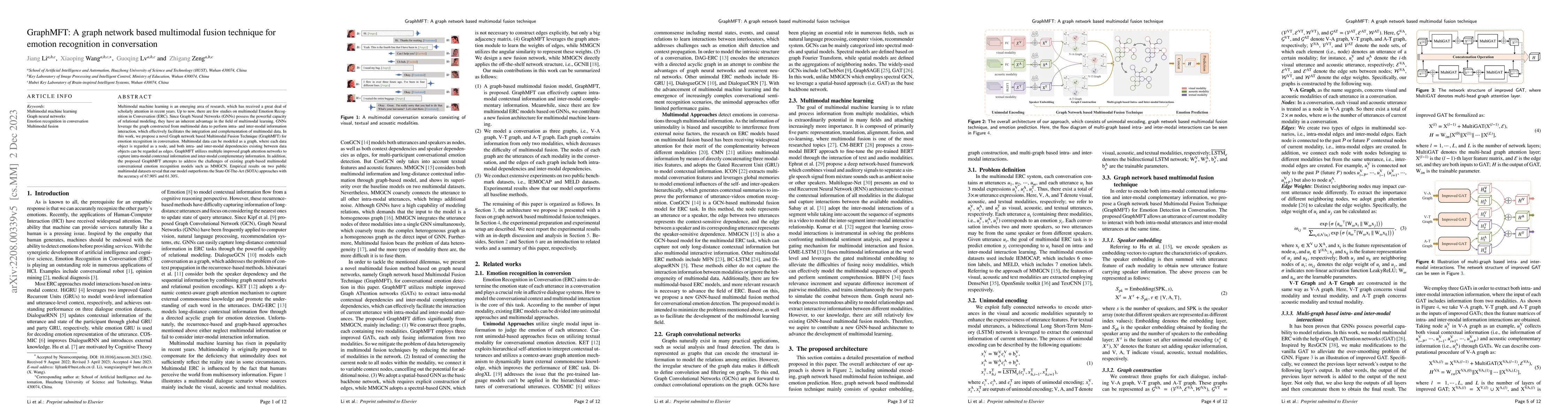 Thumbnail for GraphMFT: A Graph Network based Multimodal Fusion Technique for Emotion
  Recognition in Conversation