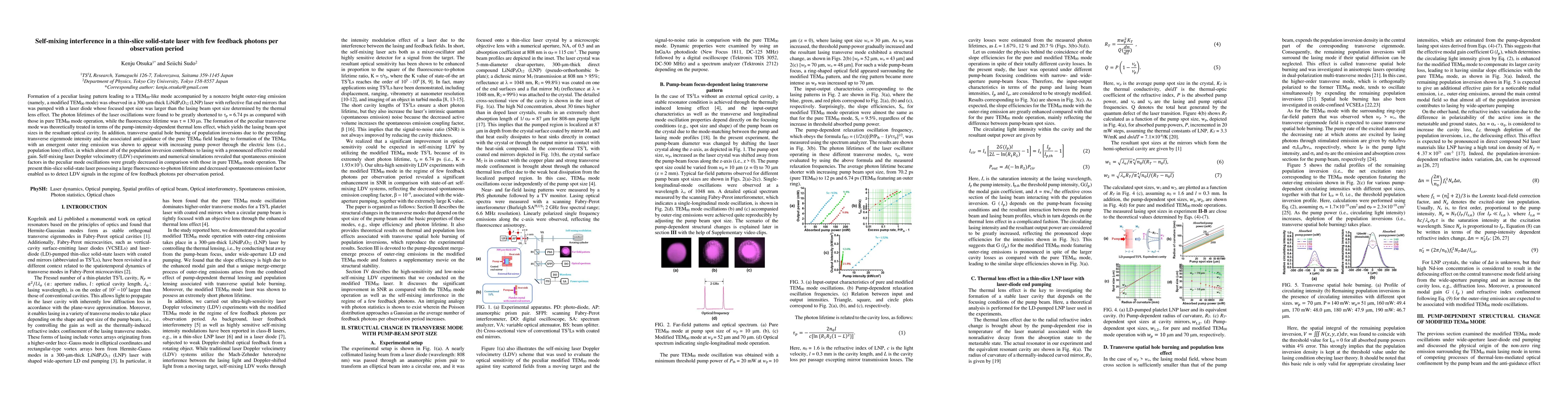 Thumbnail for Self-mixing interference in a thin-slice solid-state laser with few
  feedback photons per observation period