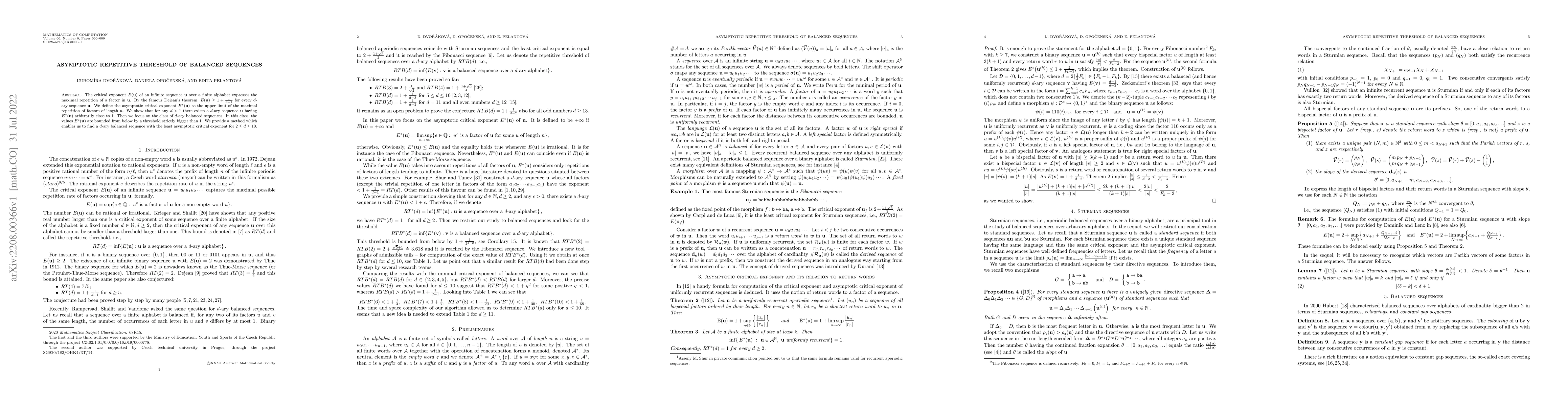 Thumbnail for Asymptotic repetitive threshold of balanced sequences