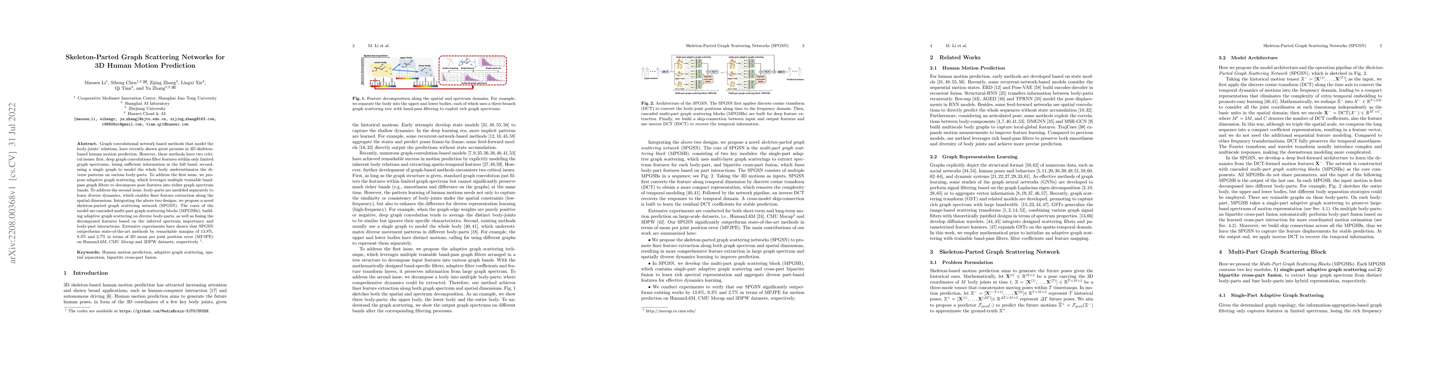 Thumbnail for Skeleton-Parted Graph Scattering Networks for 3D Human Motion Prediction