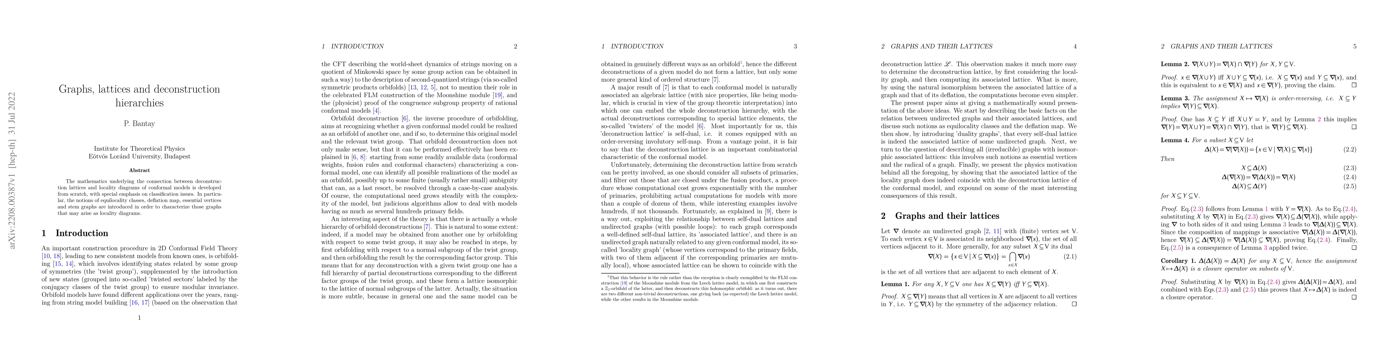 Thumbnail for Graphs, lattices and deconstruction hierarchies