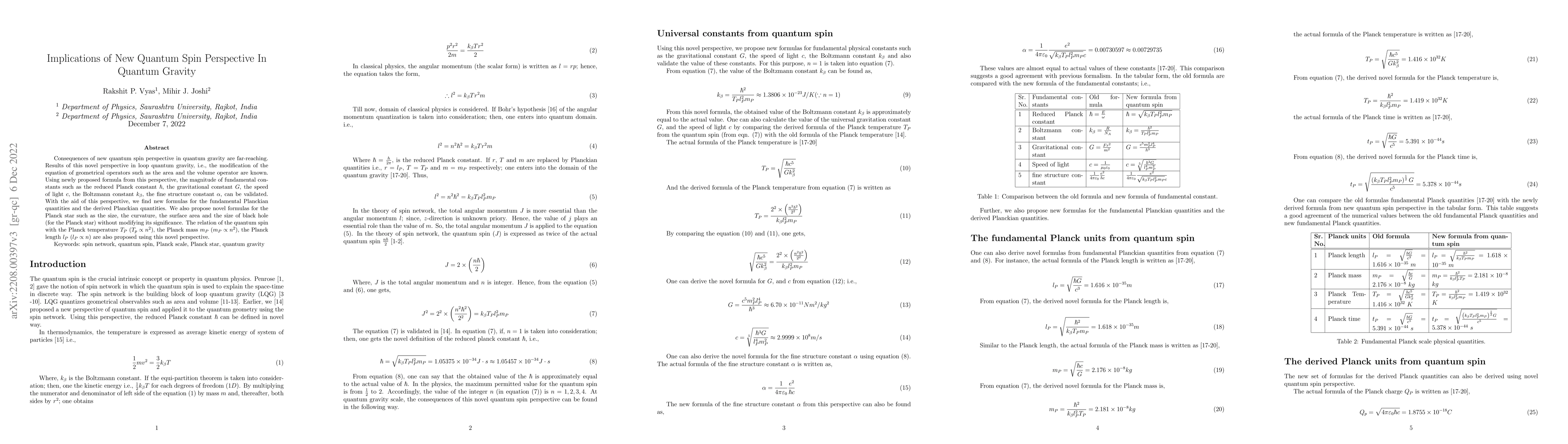 Thumbnail for Implications of New Quantum Spin Perspective In Quantum Gravity