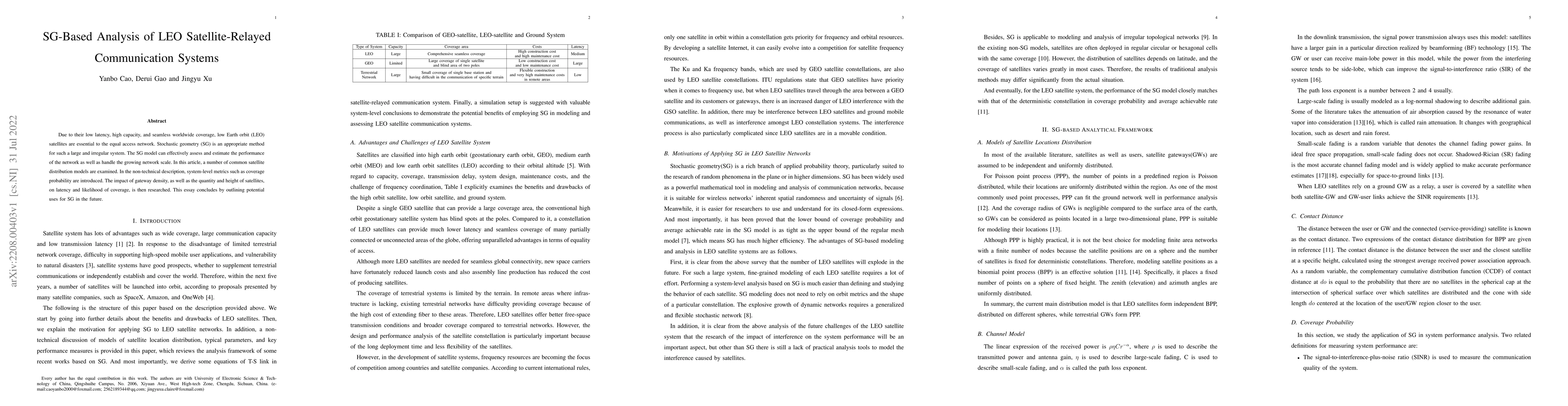 Thumbnail for SG-Based Analysis of LEO Satellite-Relayed Communication Systems