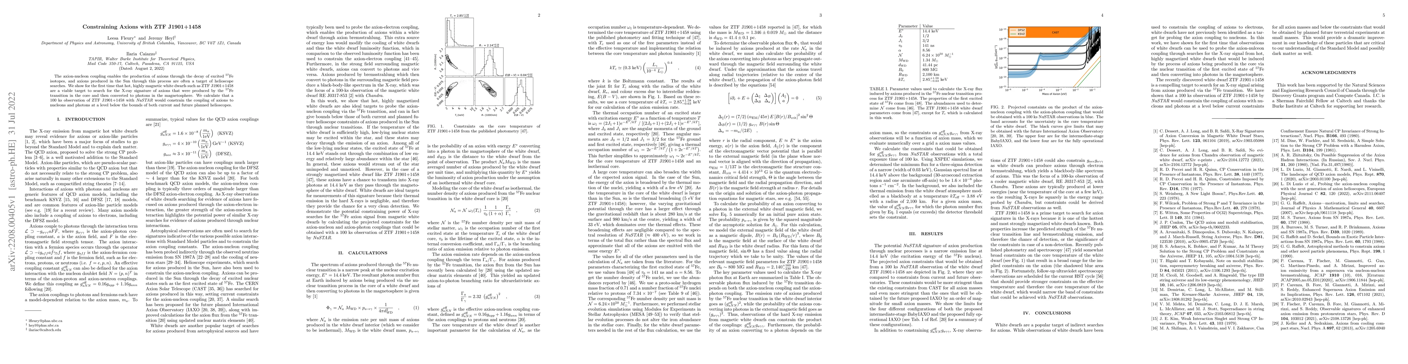 Thumbnail for Constraining Axions with ZTF J1901+1458