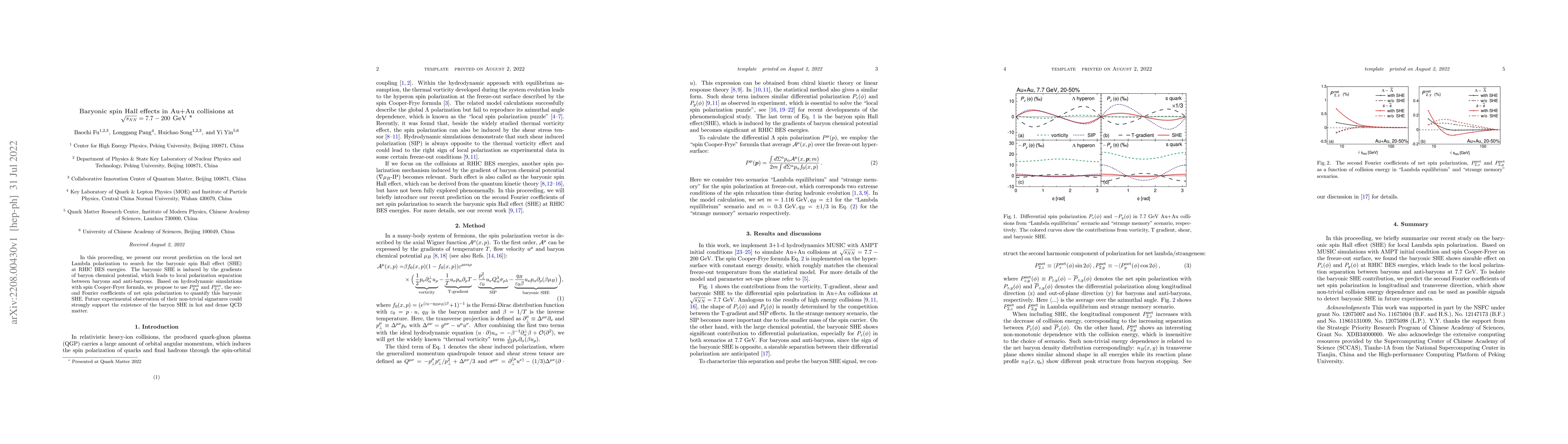 Thumbnail for Baryonic spin Hall effects in Au+Au collisions at $\sqrt{s_{NN}} =
  7.7-200$ GeV