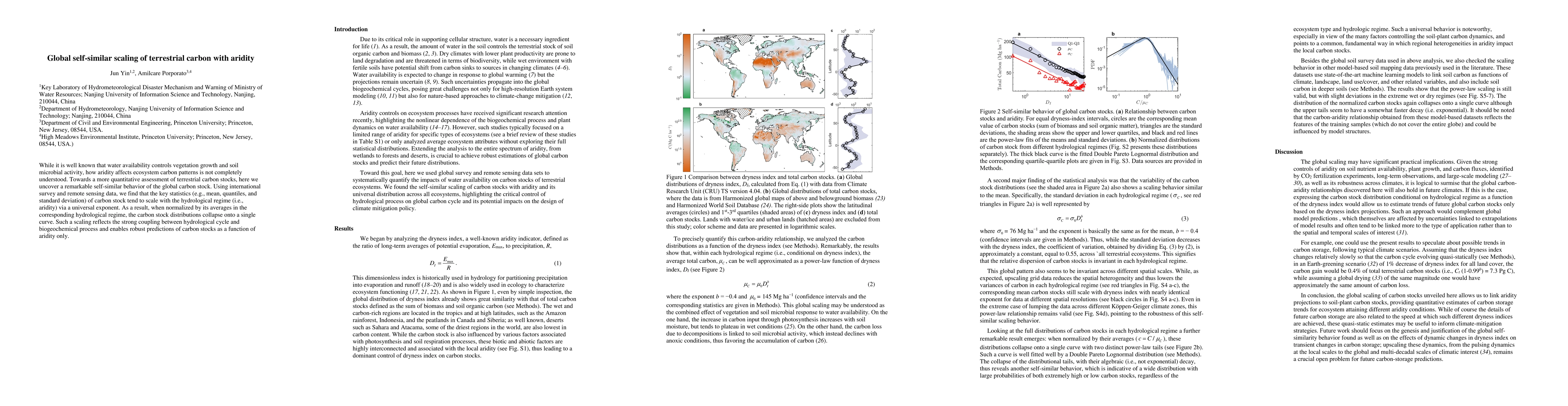 Thumbnail for Global self-similar scaling of terrestrial carbon with aridity
