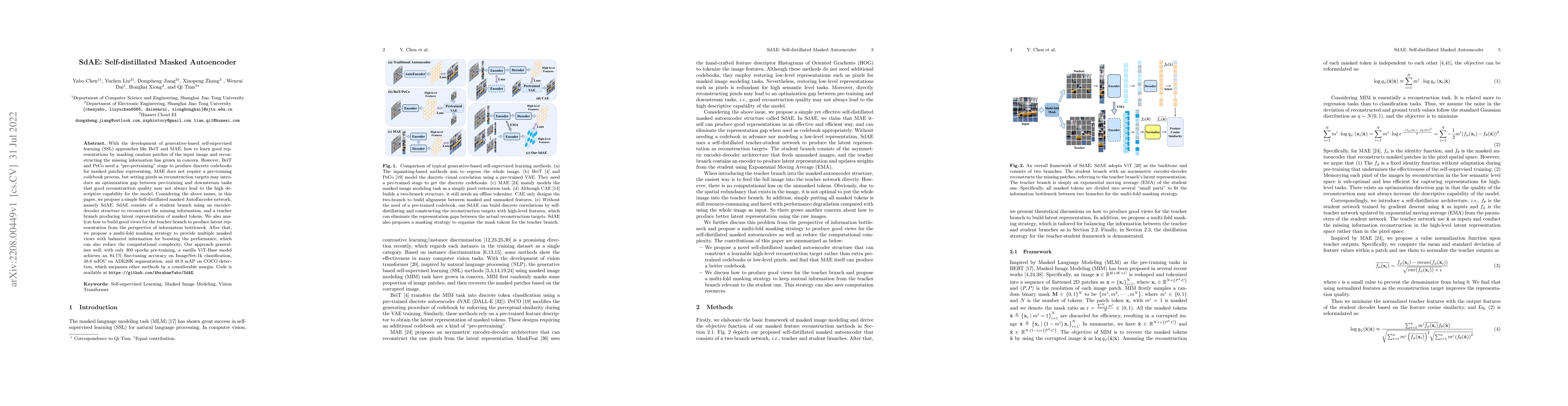 Thumbnail for SdAE: Self-distillated Masked Autoencoder