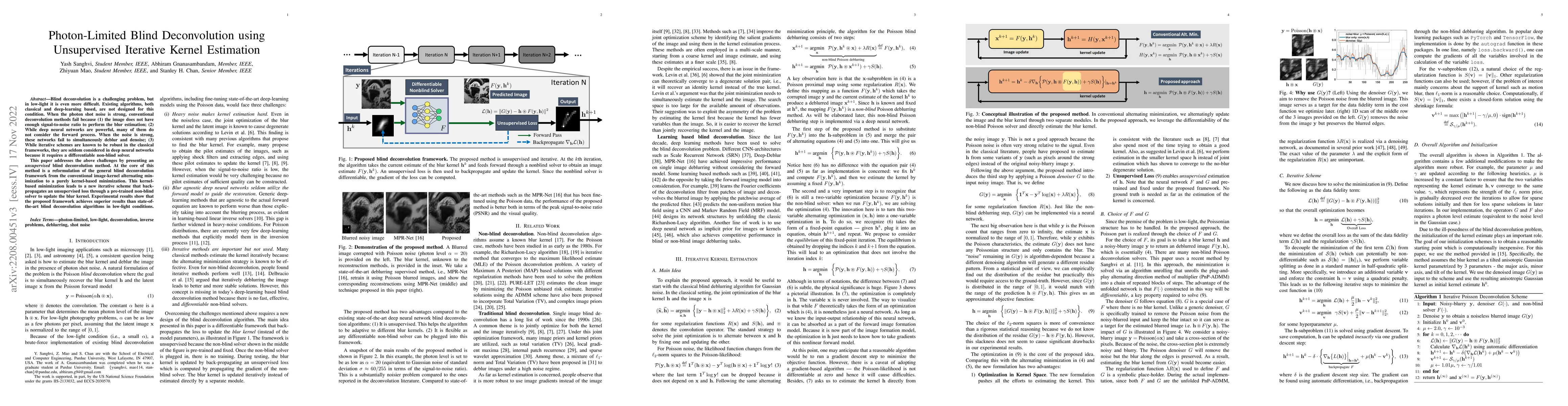 Thumbnail for Photon-Limited Blind Deconvolution using Unsupervised Iterative Kernel
  Estimation