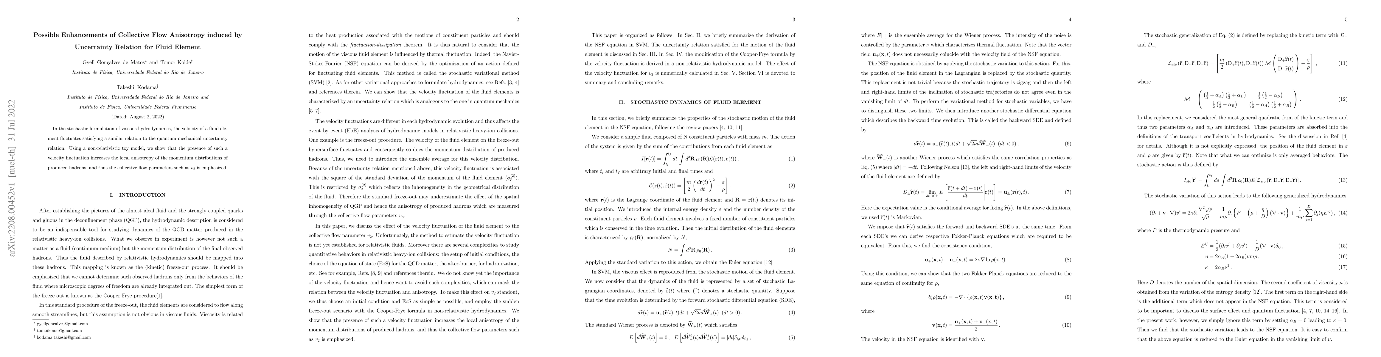 Thumbnail for Possible Enhancements of Collective Flow Anisotropy Induced by
  Uncertainty Relation for Fluid Element