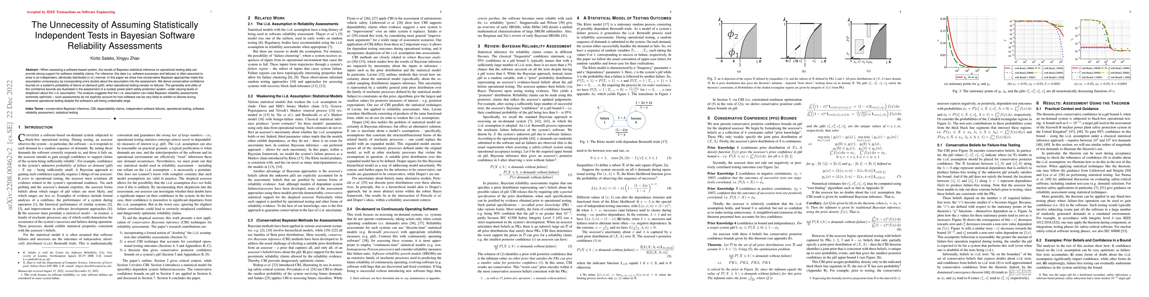 Thumbnail for The Unnecessity of Assuming Statistically Independent Tests in Bayesian
  Software Reliability Assessments