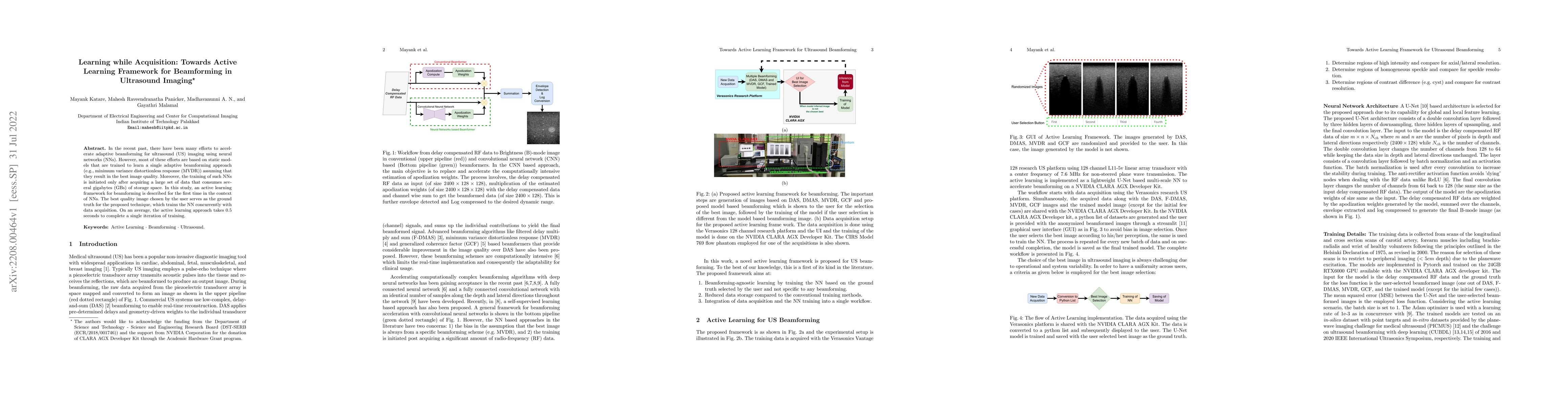 Thumbnail for Learning while Acquisition: Towards Active Learning Framework for
  Beamforming in Ultrasound Imaging