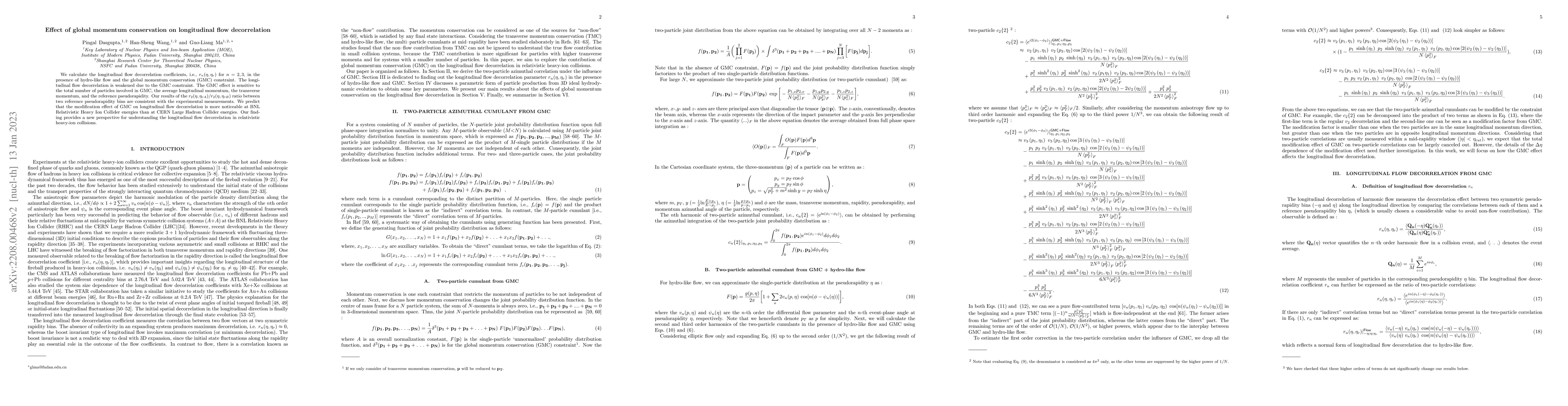Thumbnail for Effect of global momentum conservation on longitudinal flow
  decorrelation