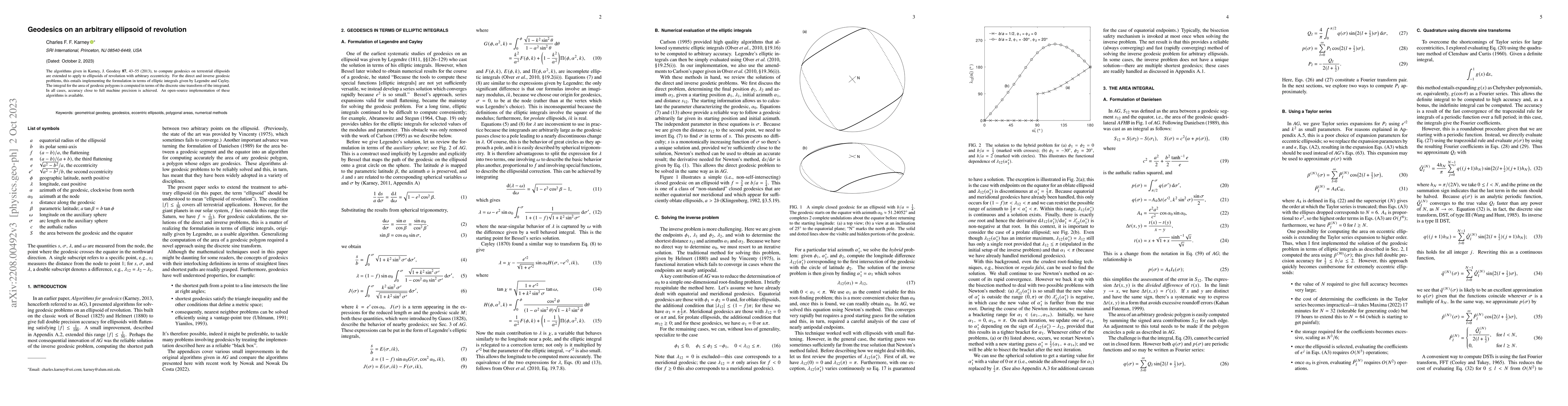 Thumbnail for Geodesics on an arbitrary ellipsoid of revolution