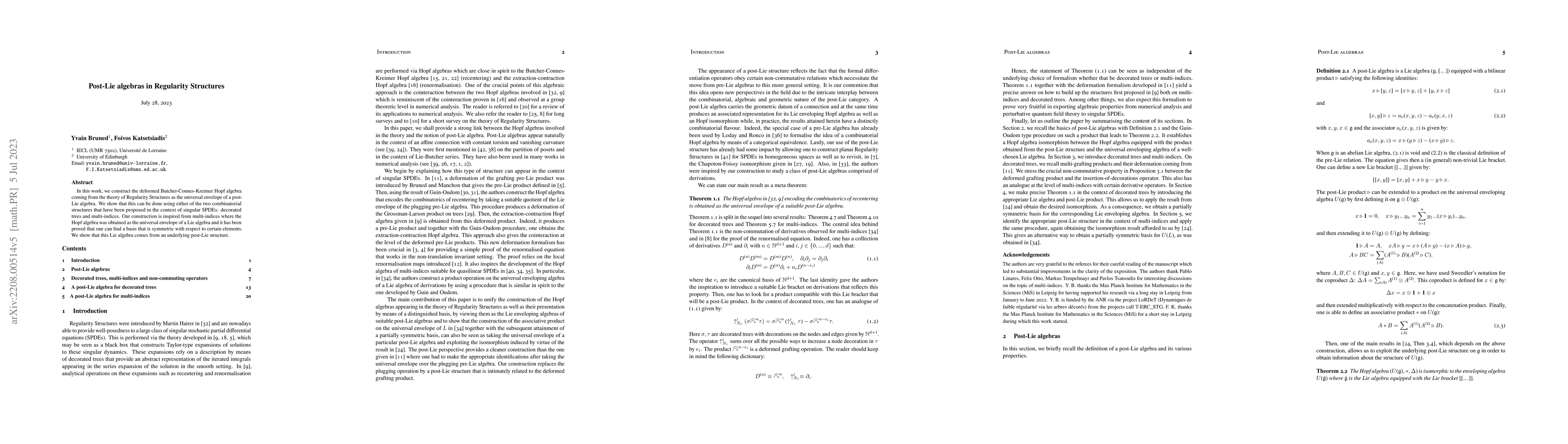 Thumbnail for Post-Lie algebras in Regularity Structures
