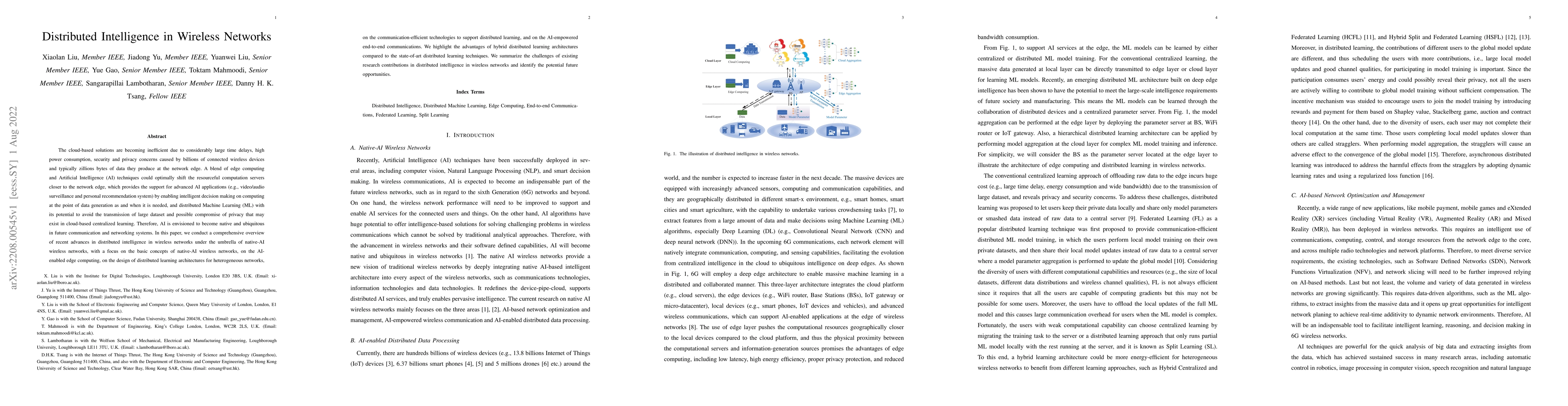 Thumbnail for Distributed Intelligence in Wireless Networks
