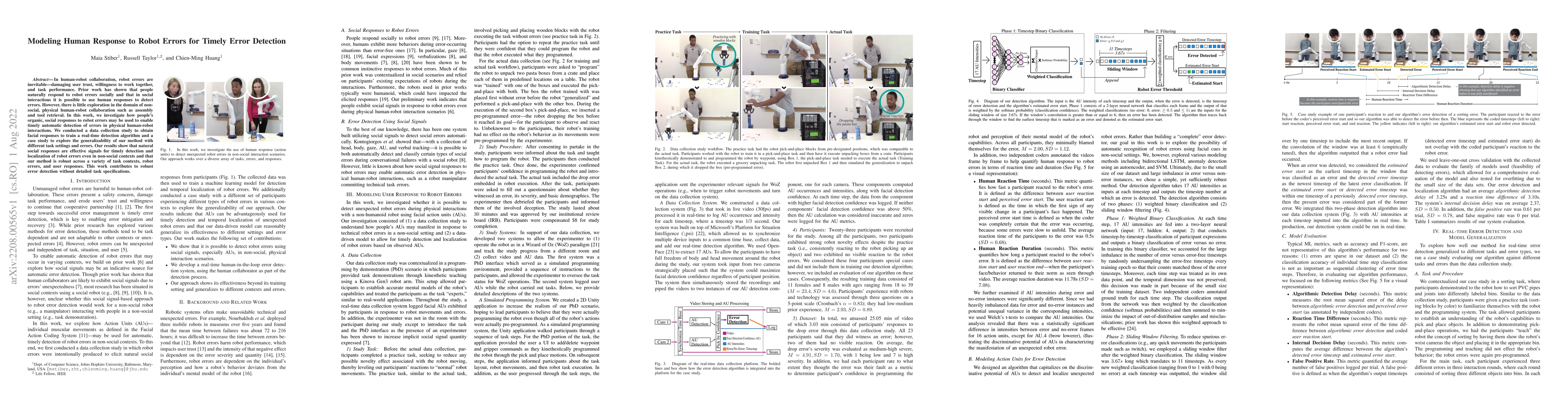Thumbnail for Modeling Human Response to Robot Errors for Timely Error Detection