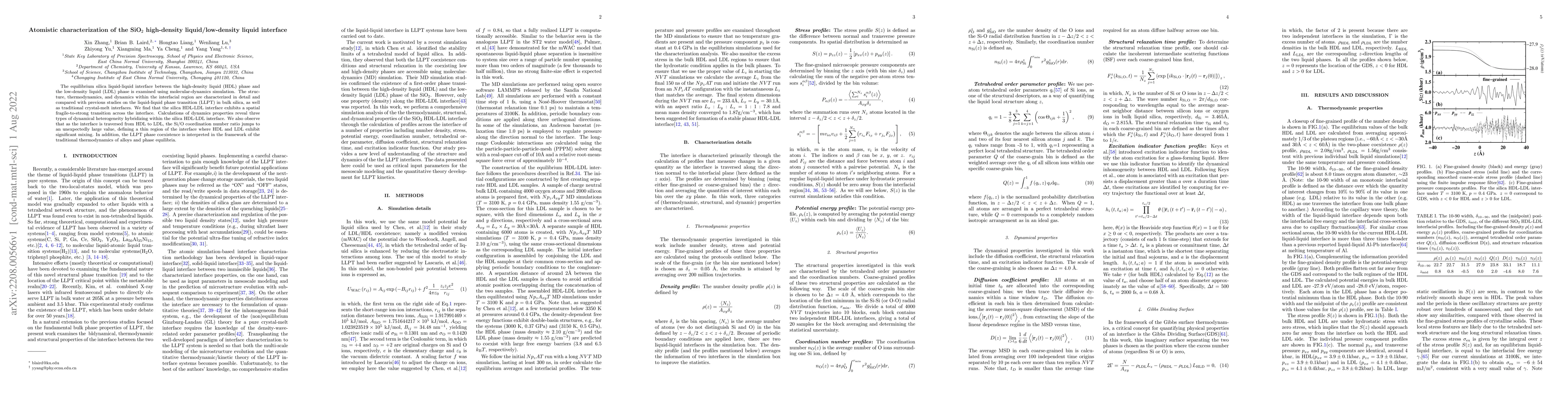 Thumbnail for Atomistic characterization of the SiO2 high-density liquid/low-density
  liquid interface