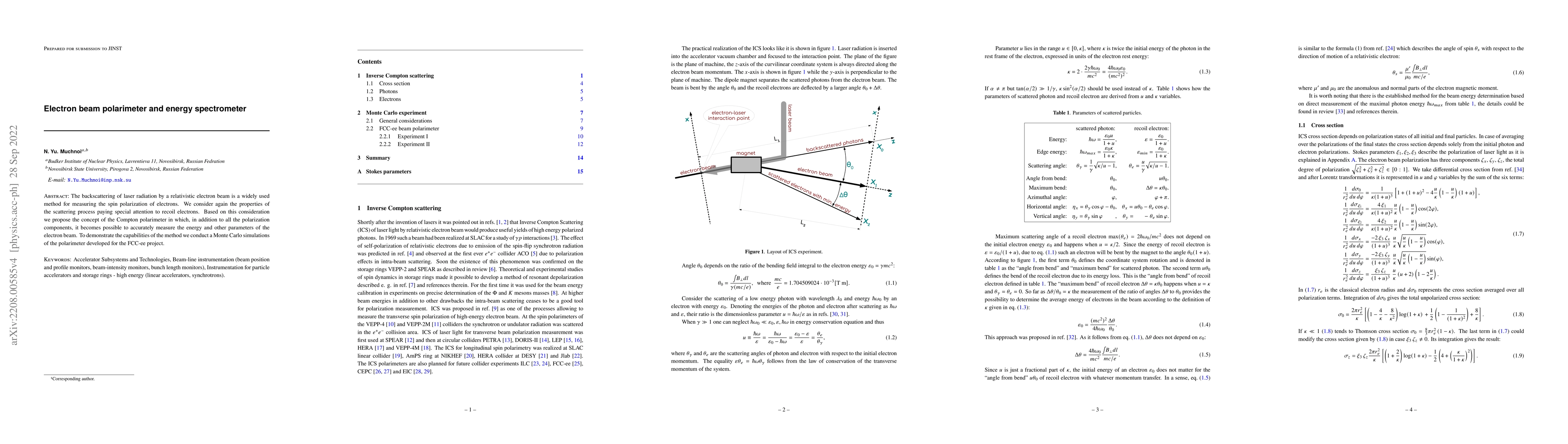 Thumbnail for Electron beam polarimeter and energy spectrometer