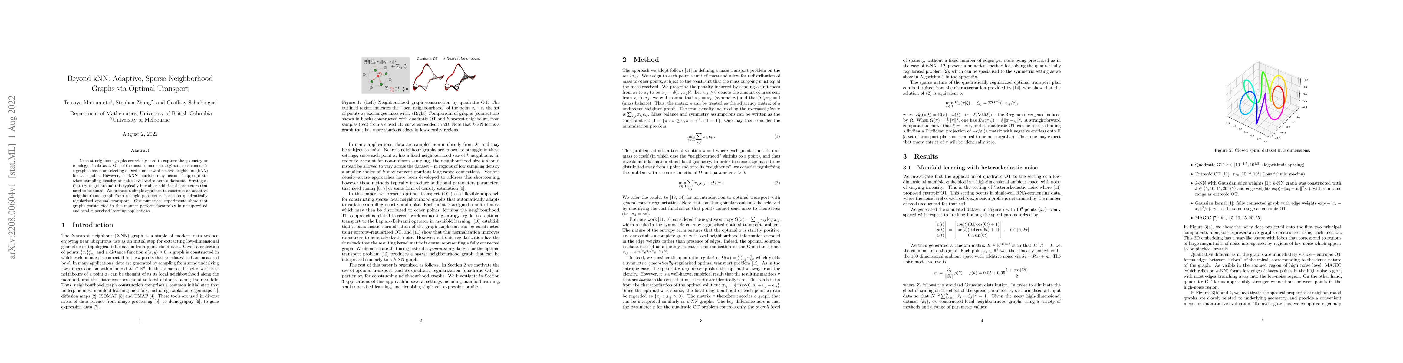 Thumbnail for Beyond kNN: Adaptive, Sparse Neighborhood Graphs via Optimal Transport