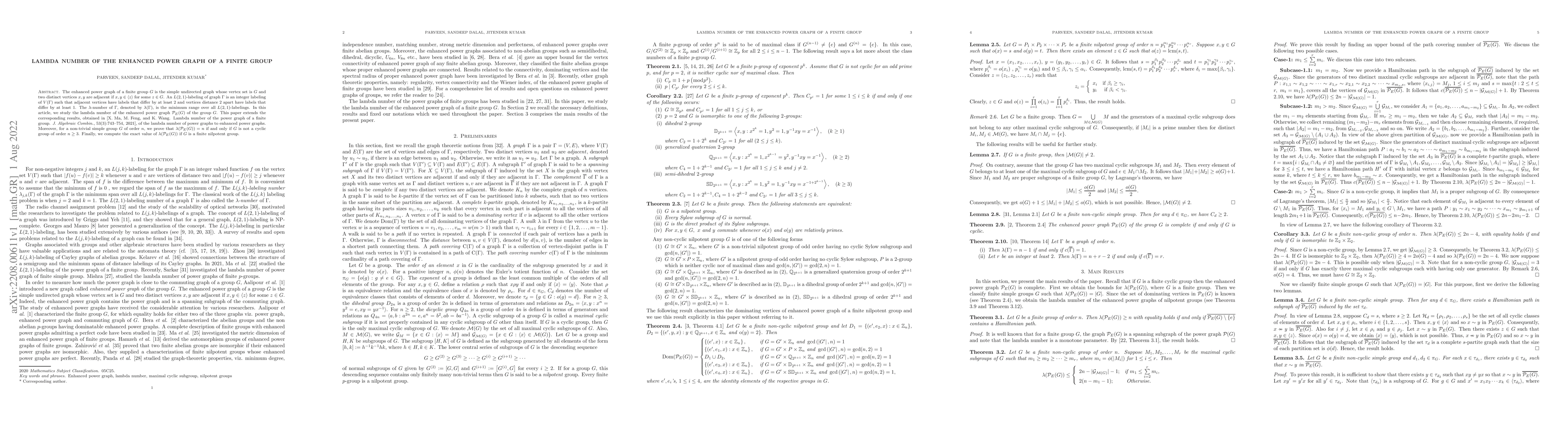 Thumbnail for Lambda Number of the enhanced power graph of a finite group