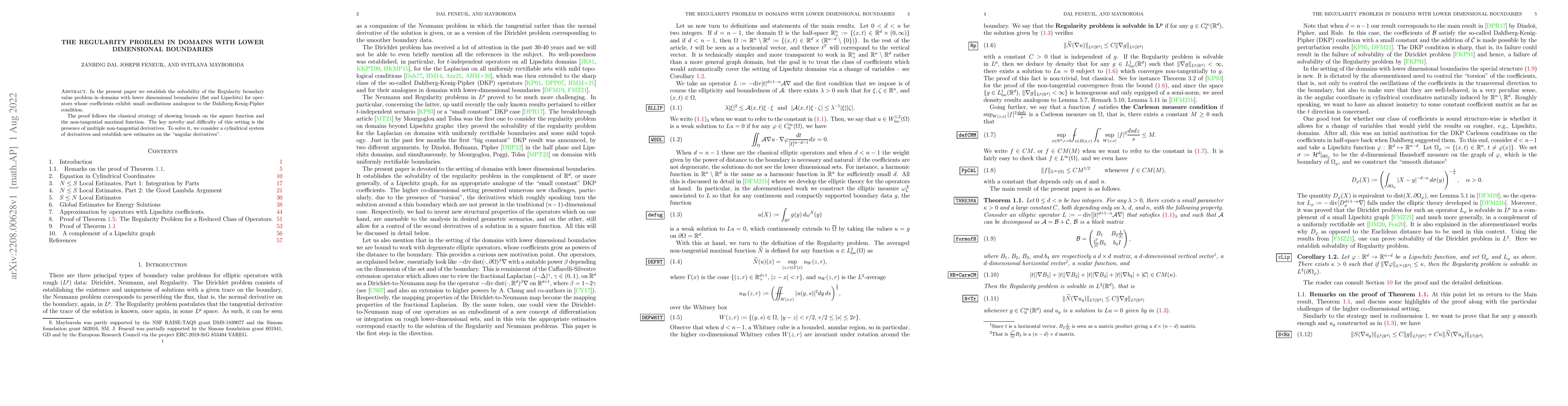 Thumbnail for The Regularity problem in domains with lower dimensional boundaries