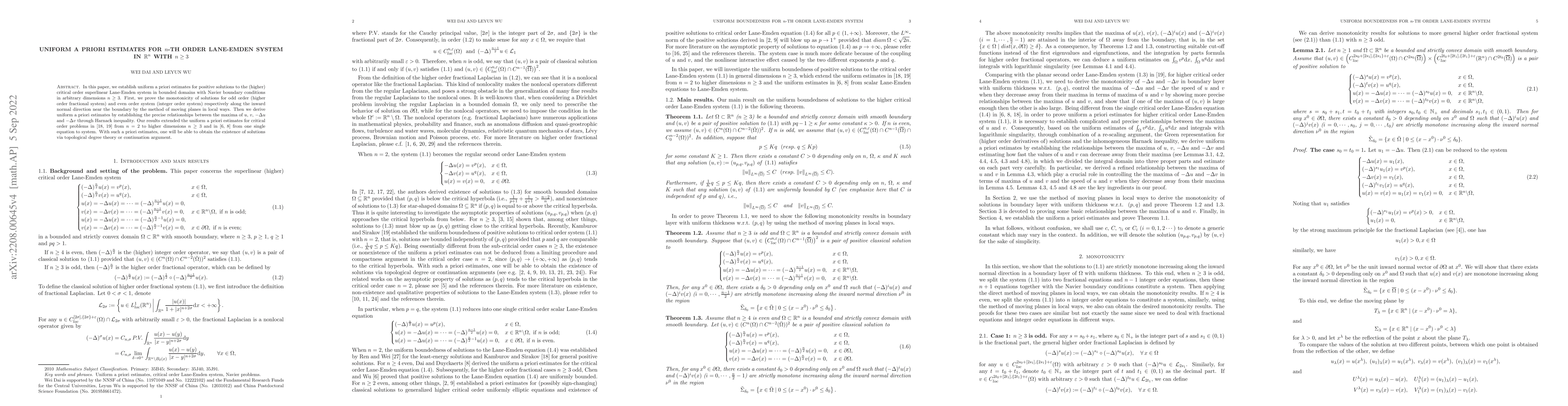Thumbnail for Uniform a priori estimates for $n$-th order Lane-Emden system in
  $\mathbb{R}^{n}$ with $n\geq3$