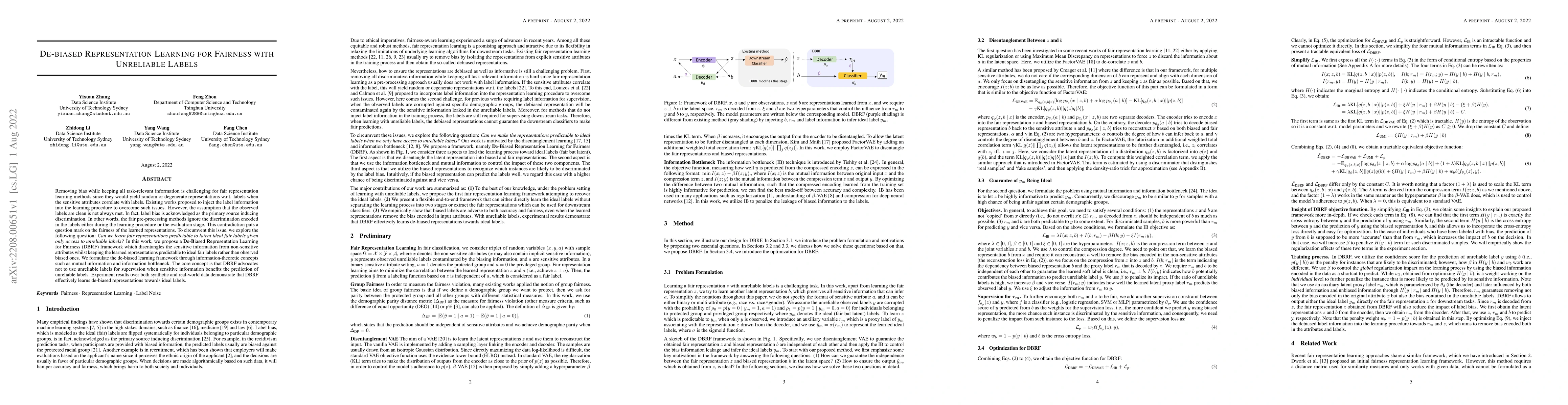 Thumbnail for De-biased Representation Learning for Fairness with Unreliable Labels