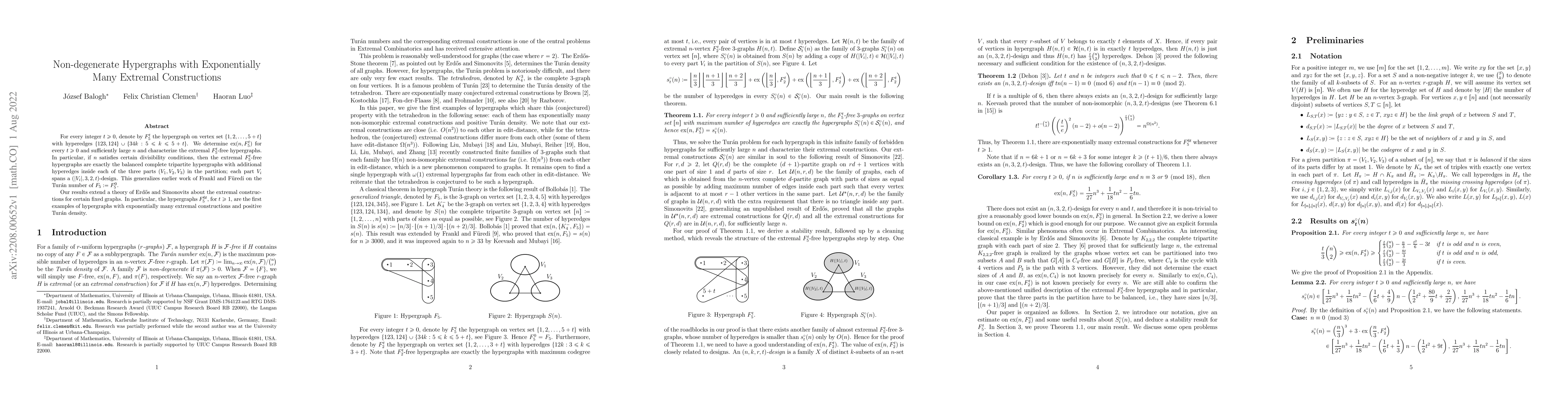 Thumbnail for Non-degenerate Hypergraphs with Exponentially Many Extremal
  Constructions
