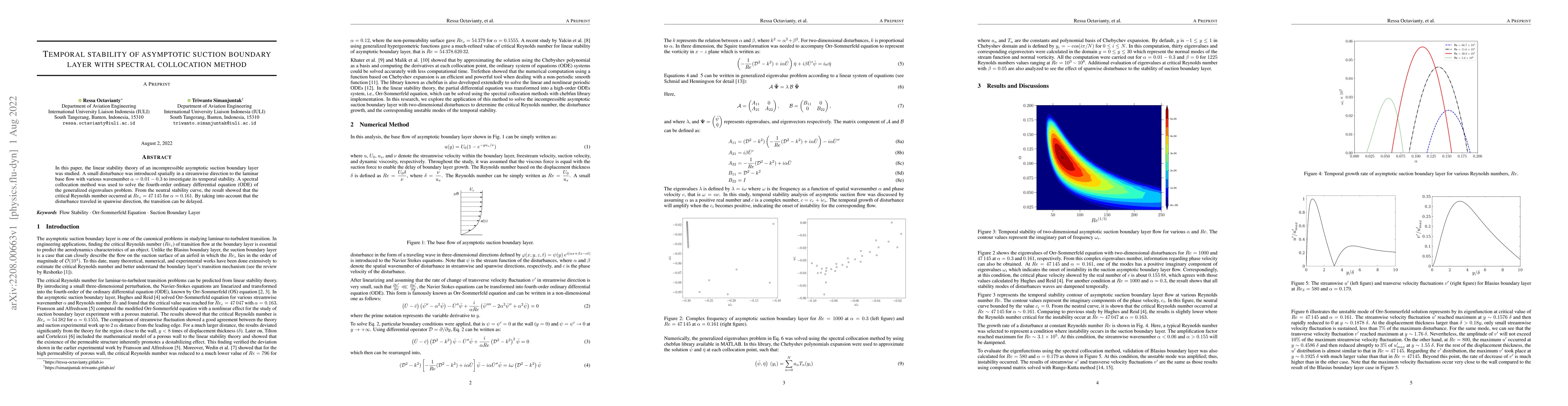 Thumbnail for Temporal stability of asymptotic suction boundary layer with spectral
  collocation method