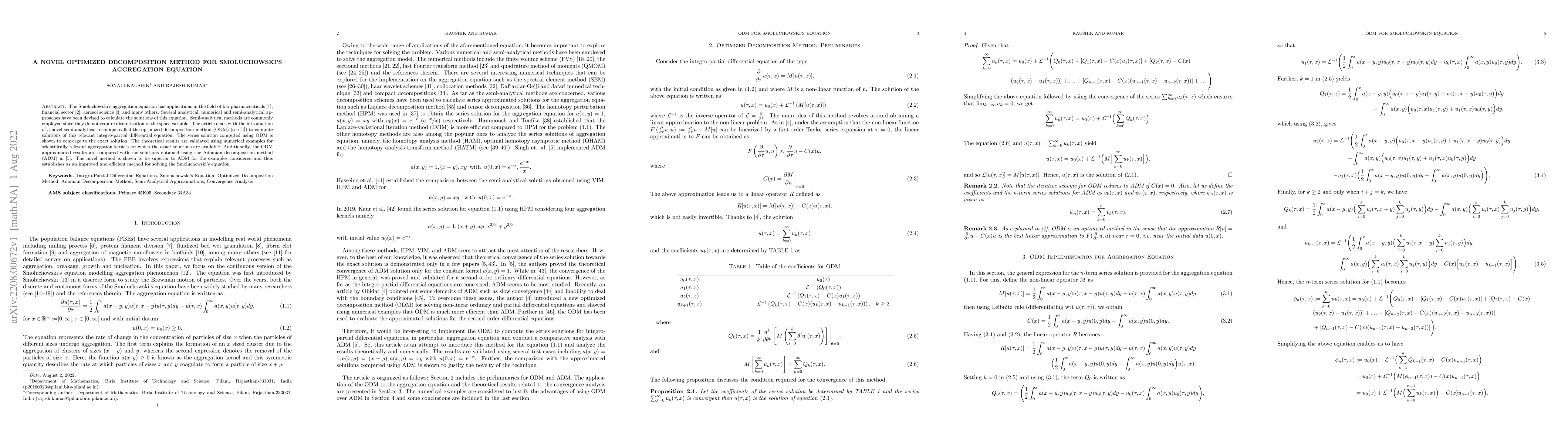 Thumbnail for A Novel Optimized Decomposition Method for Smoluchowski's Aggregation
  Equation