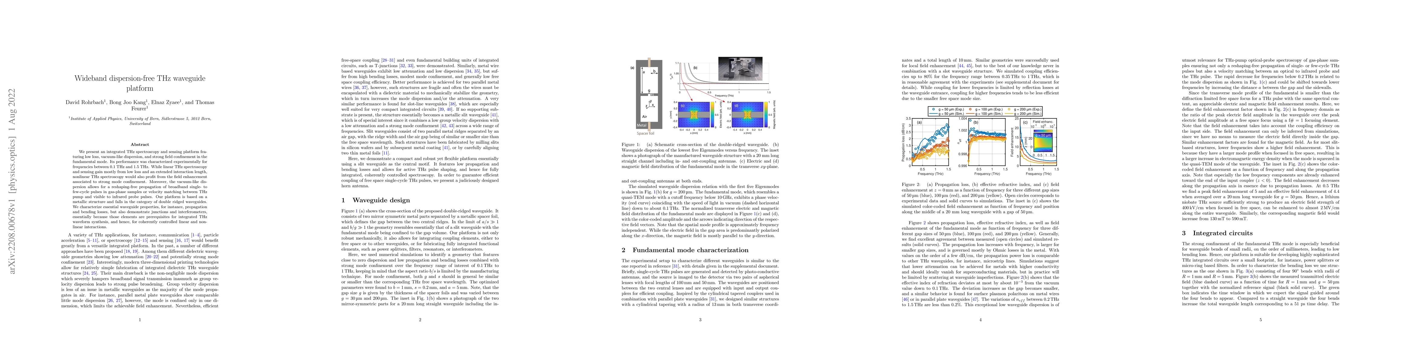Thumbnail for Wideband dispersion-free THz waveguide platform
