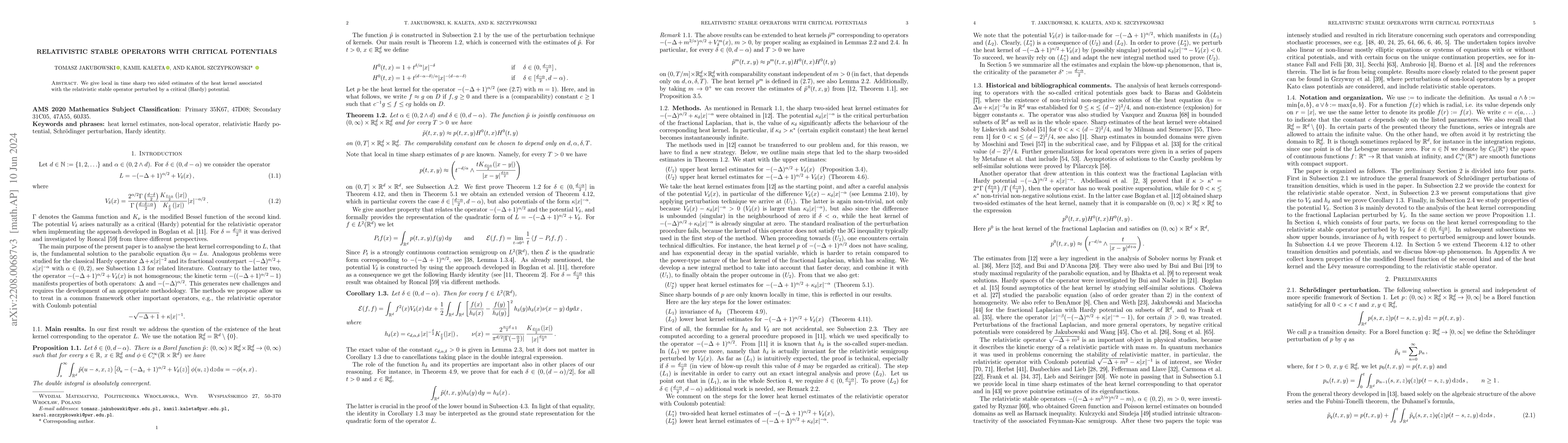 Thumbnail for Relativistic stable operators with critical potentials