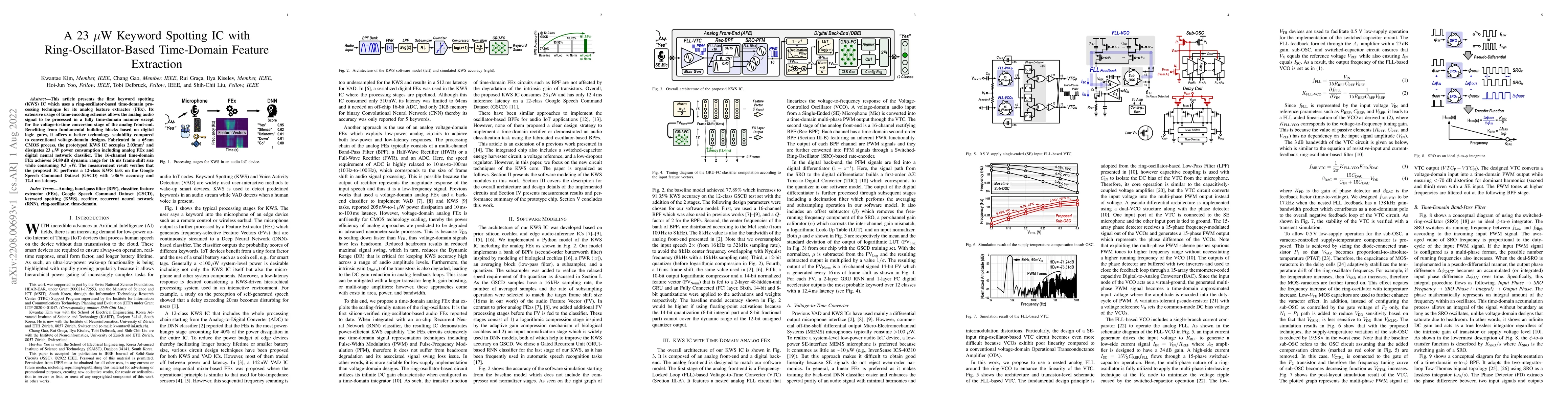 Thumbnail for A 23 $\mu$W Keyword Spotting IC with Ring-Oscillator-Based Time-Domain
  Feature Extraction