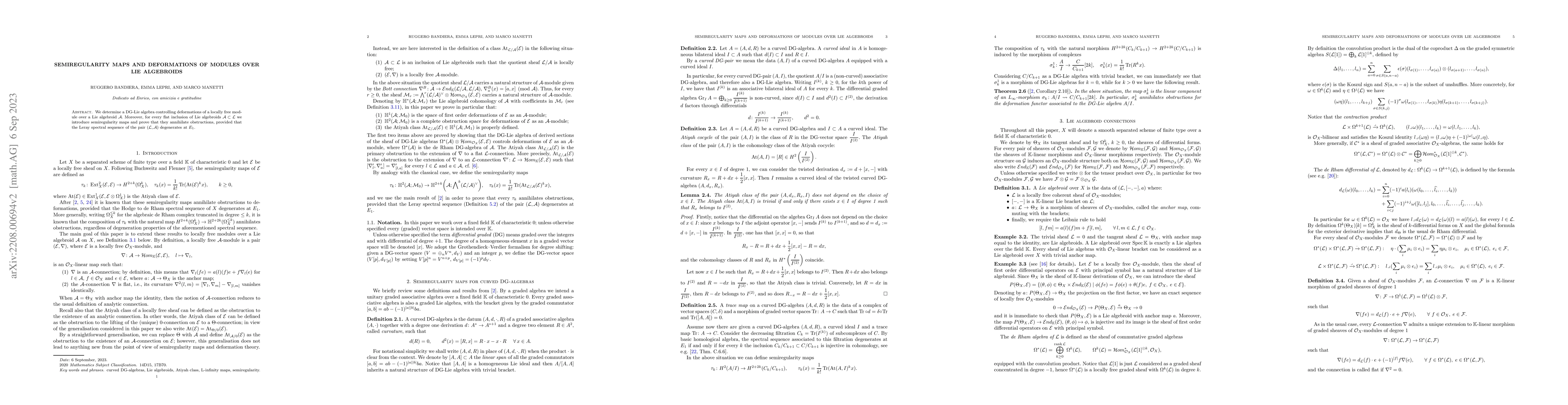 Thumbnail for Semiregularity maps and deformations of modules over Lie algebroids