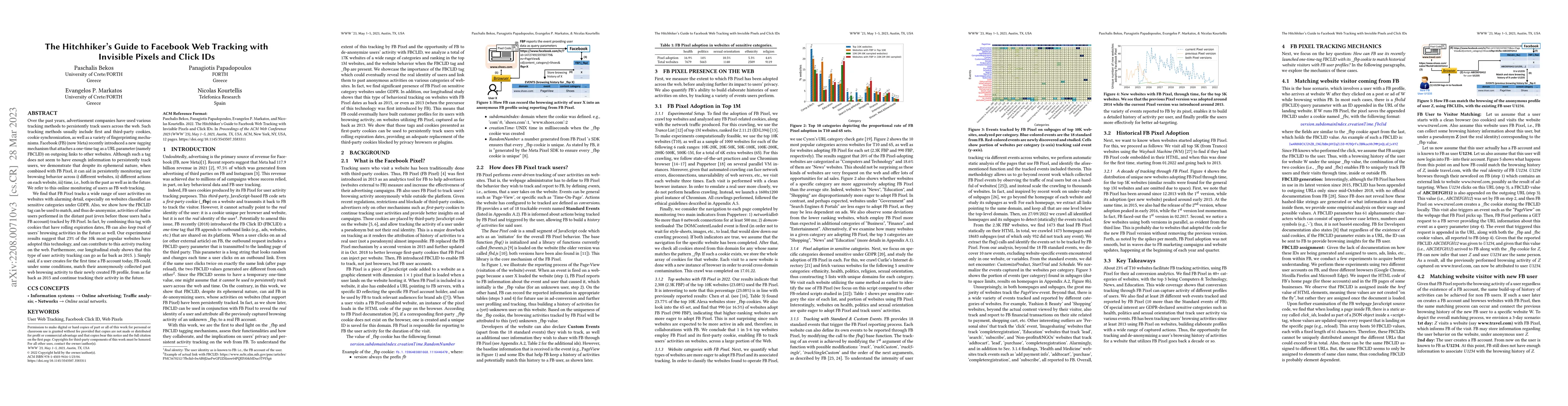 Thumbnail for The Hitchhiker's Guide to Facebook Web Tracking with Invisible Pixels
  and Click IDs