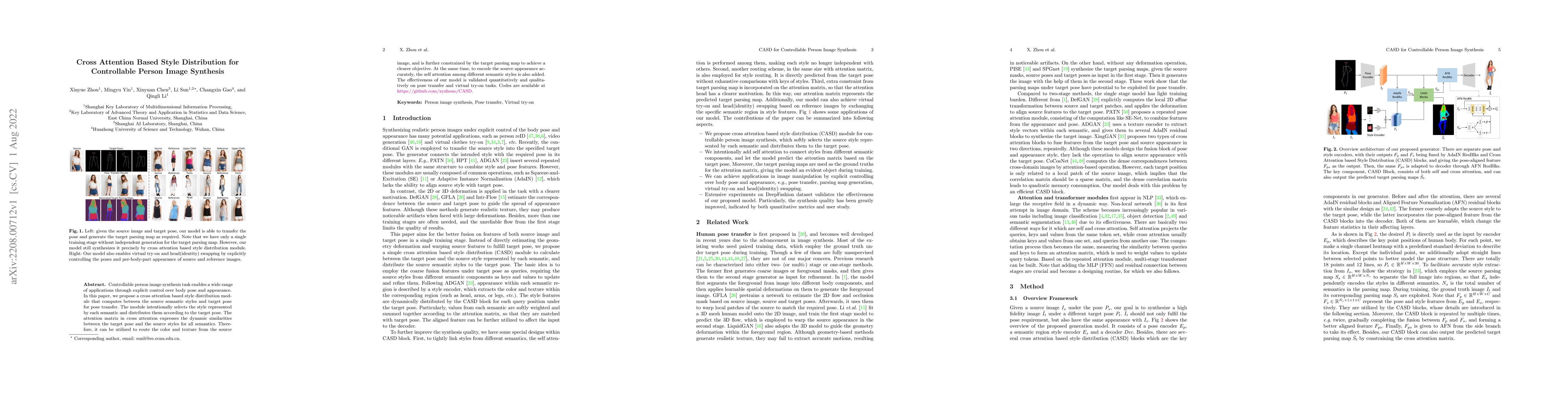 Thumbnail for Cross Attention Based Style Distribution for Controllable Person Image
  Synthesis
