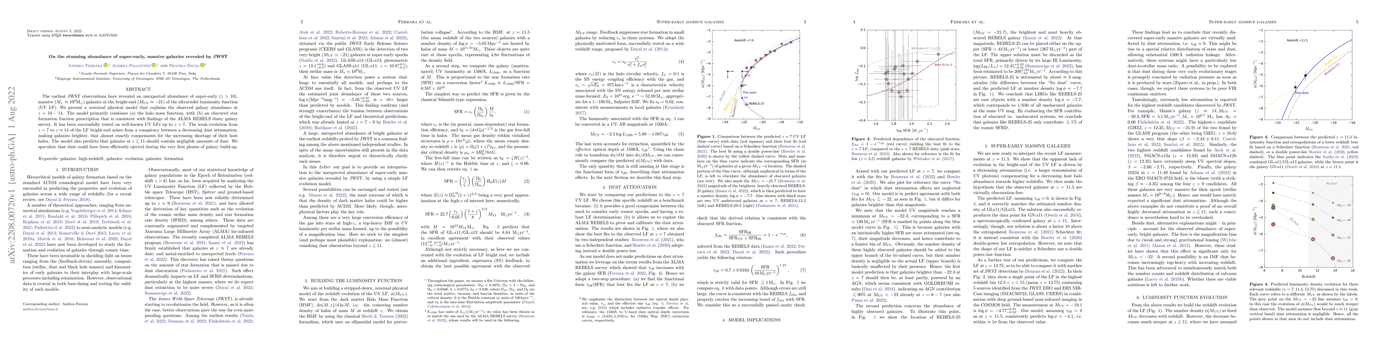 Thumbnail for On the stunning abundance of super-early, massive galaxies revealed by
  JWST
