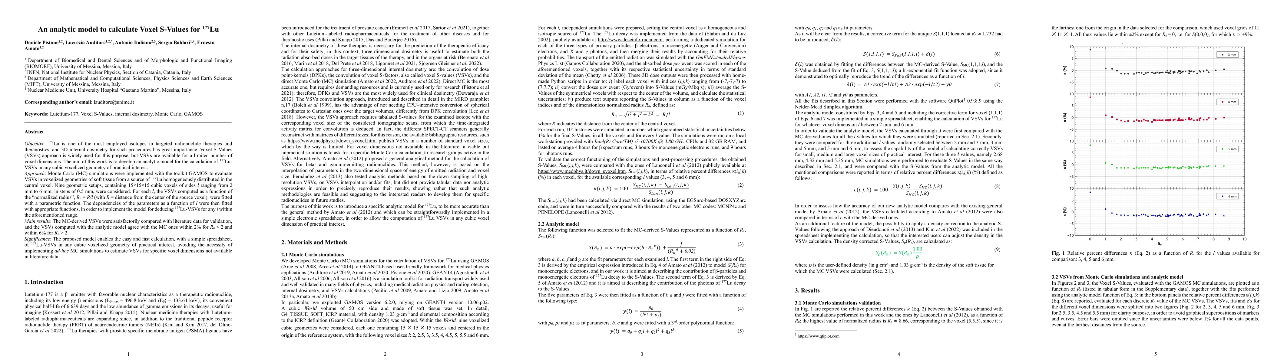 Thumbnail for An analytic model to calculate Voxel S-Values for $^{177}$Lu