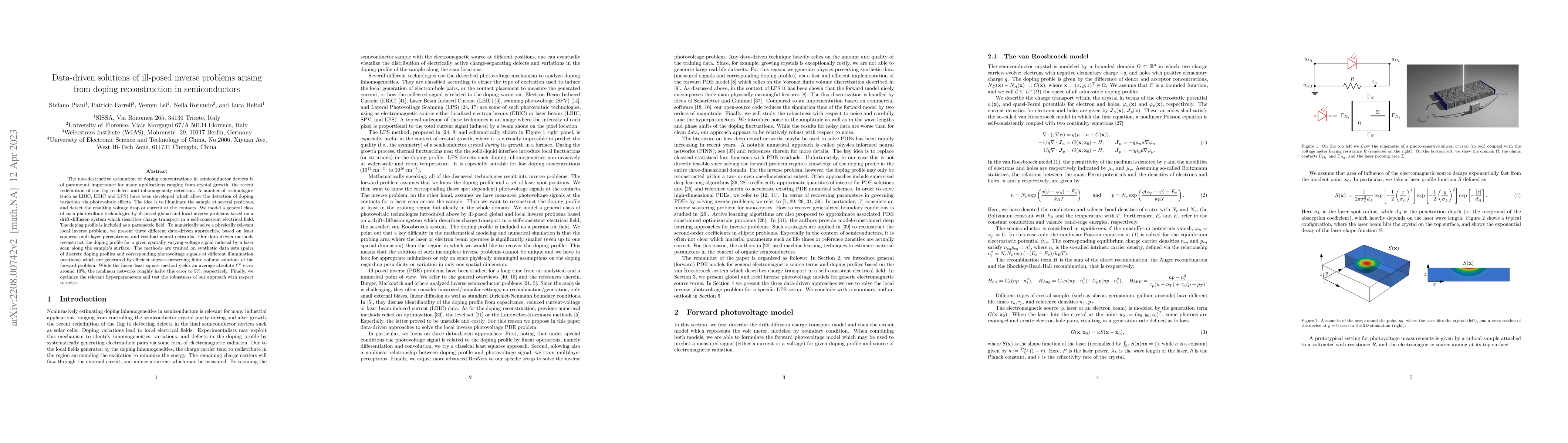 Thumbnail for Data-driven solutions of ill-posed inverse problems arising from doping
  reconstruction in semiconductors