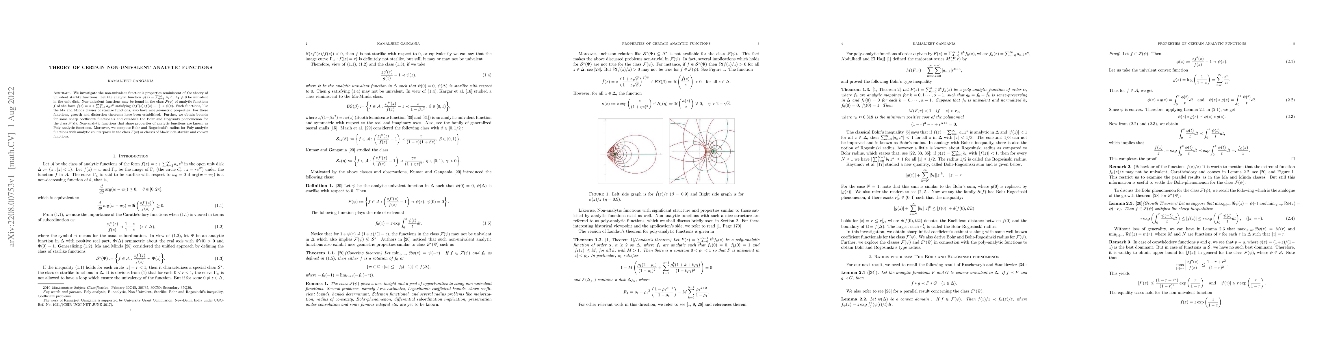 Thumbnail for Theory of certain Non-Univalent Analytic functions