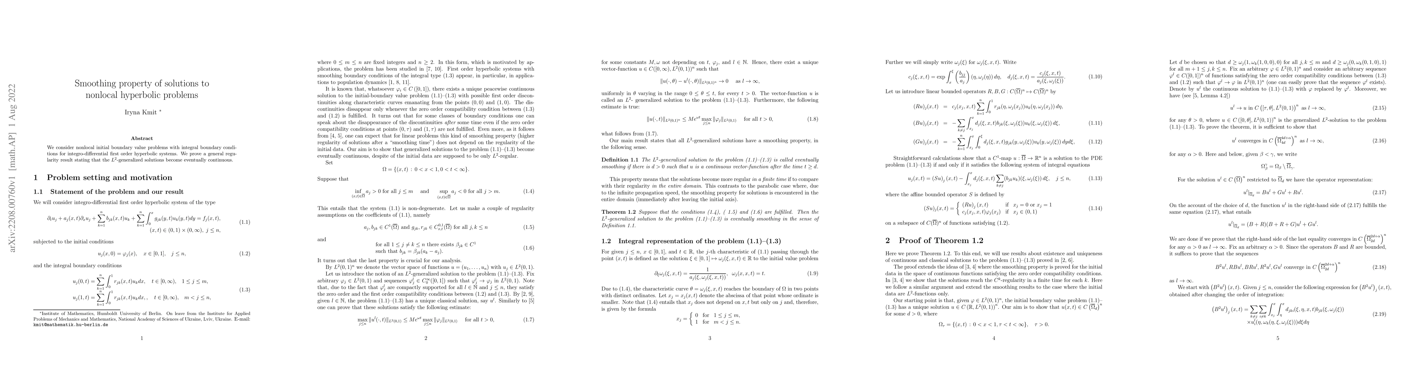 Thumbnail for Smoothing property of solutions to nonlocal hyperbolic problems