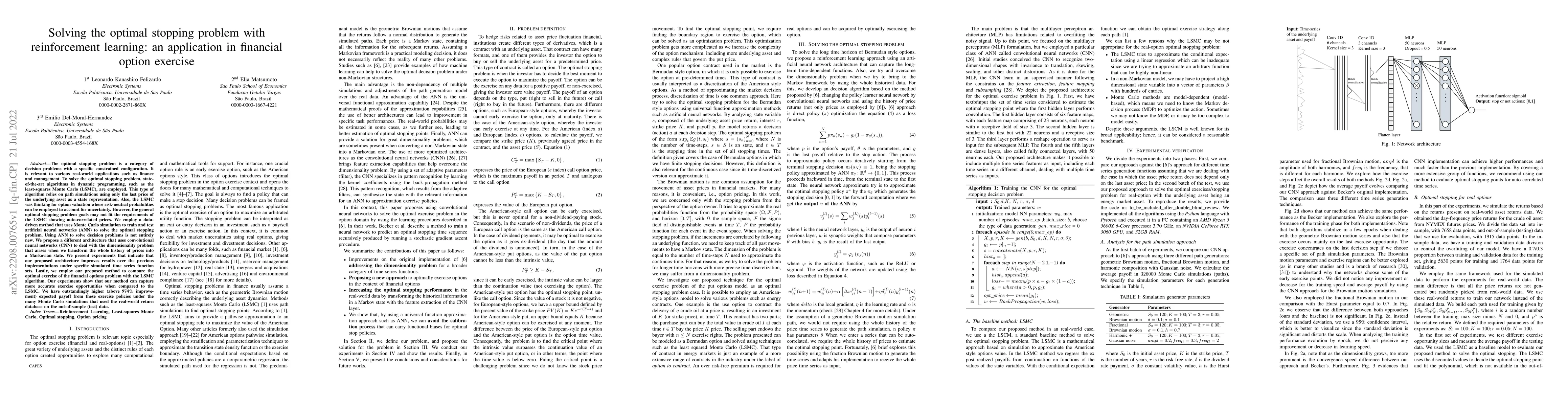 Thumbnail for Solving the optimal stopping problem with reinforcement learning: an
  application in financial option exercise