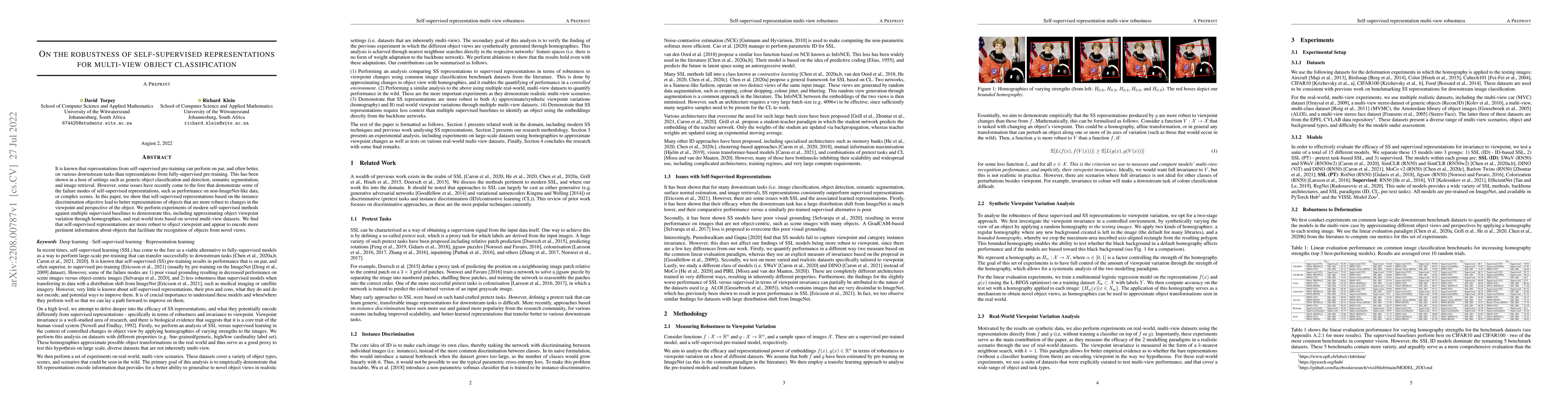 Thumbnail for On the robustness of self-supervised representations for multi-view
  object classification