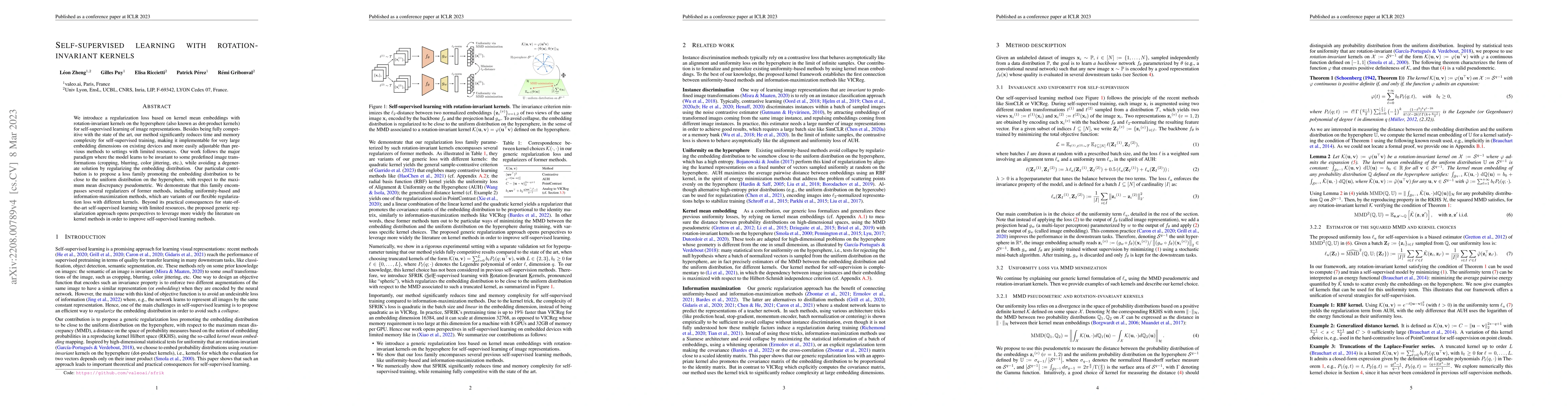 Thumbnail for Self-supervised learning with rotation-invariant kernels