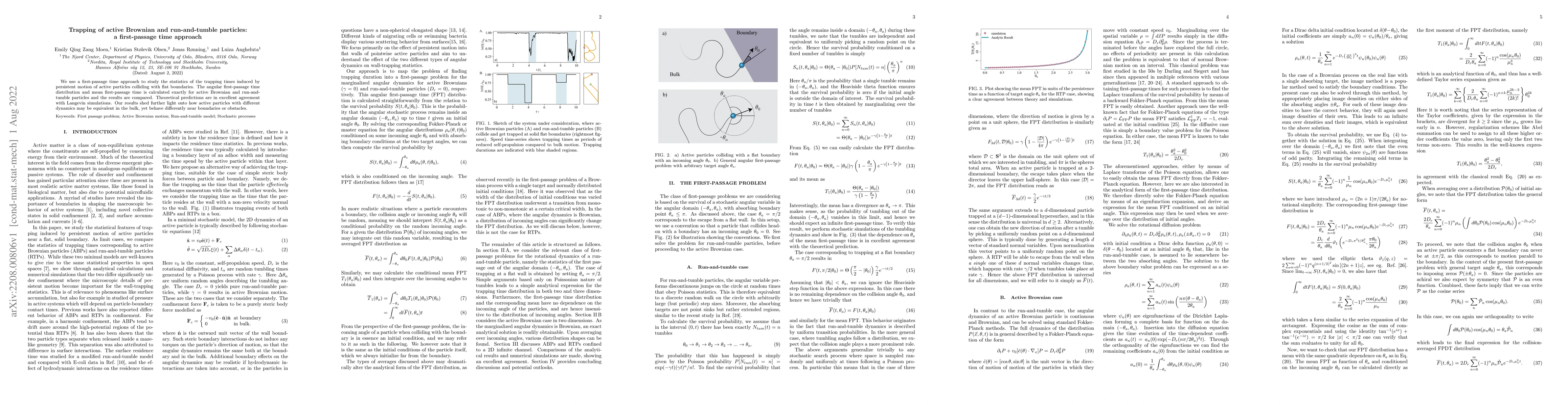 Thumbnail for Trapping of active Brownian and run-and-tumble particles: a
  first-passage time approach