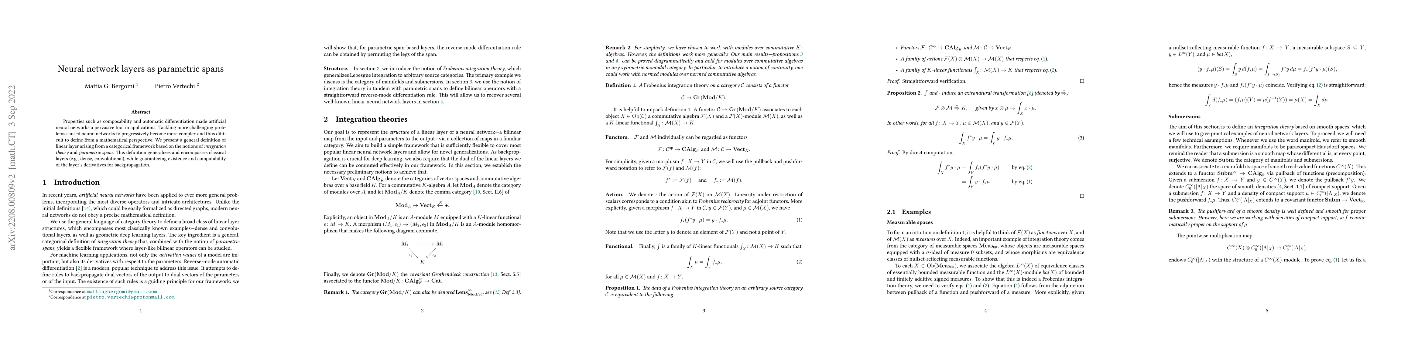 Thumbnail for Neural network layers as parametric spans