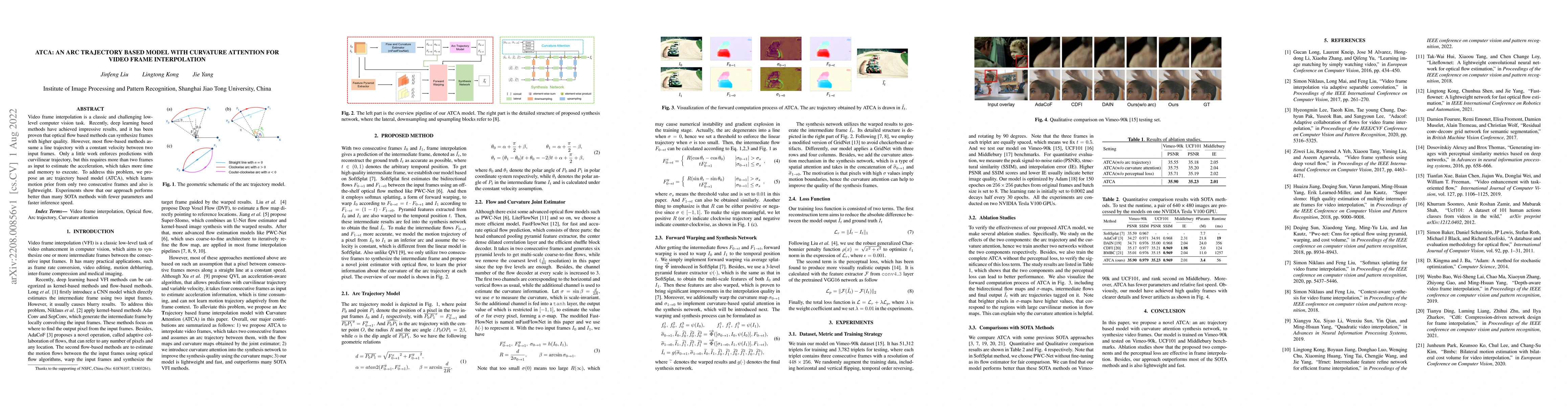 Thumbnail for ATCA: an Arc Trajectory Based Model with Curvature Attention for Video
  Frame Interpolation