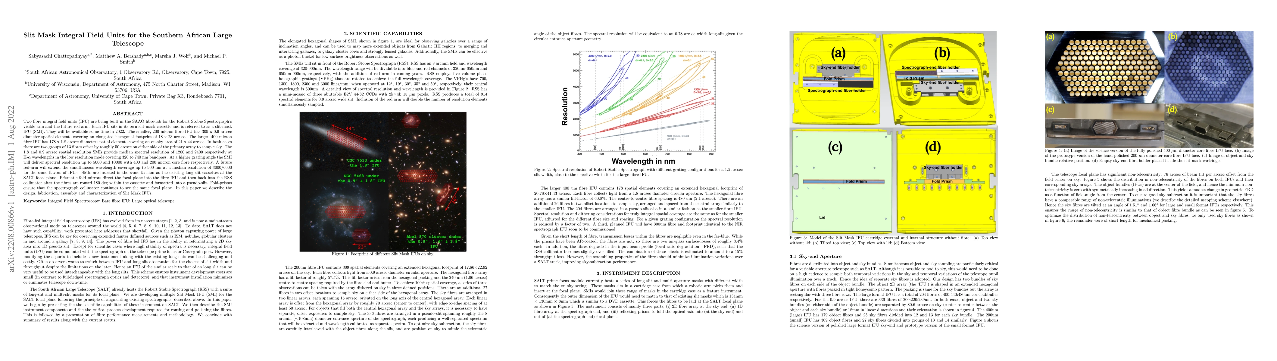 Thumbnail for Slit Mask Integral Field Units for the Southern African Large Telescope